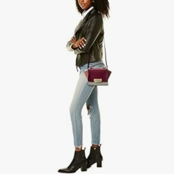 ZAC Zac Posen Eartha Top-Handle Crossbody - Color-Block Cabernet - Picture 6 of 6